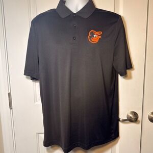 Fanatics Baltimore Orioles MLB Mens Black Performance Polo Shirt Size Large
